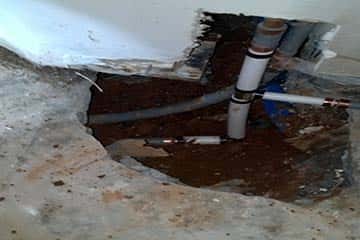 Slab leak repair in Cromwell, Connecticut.